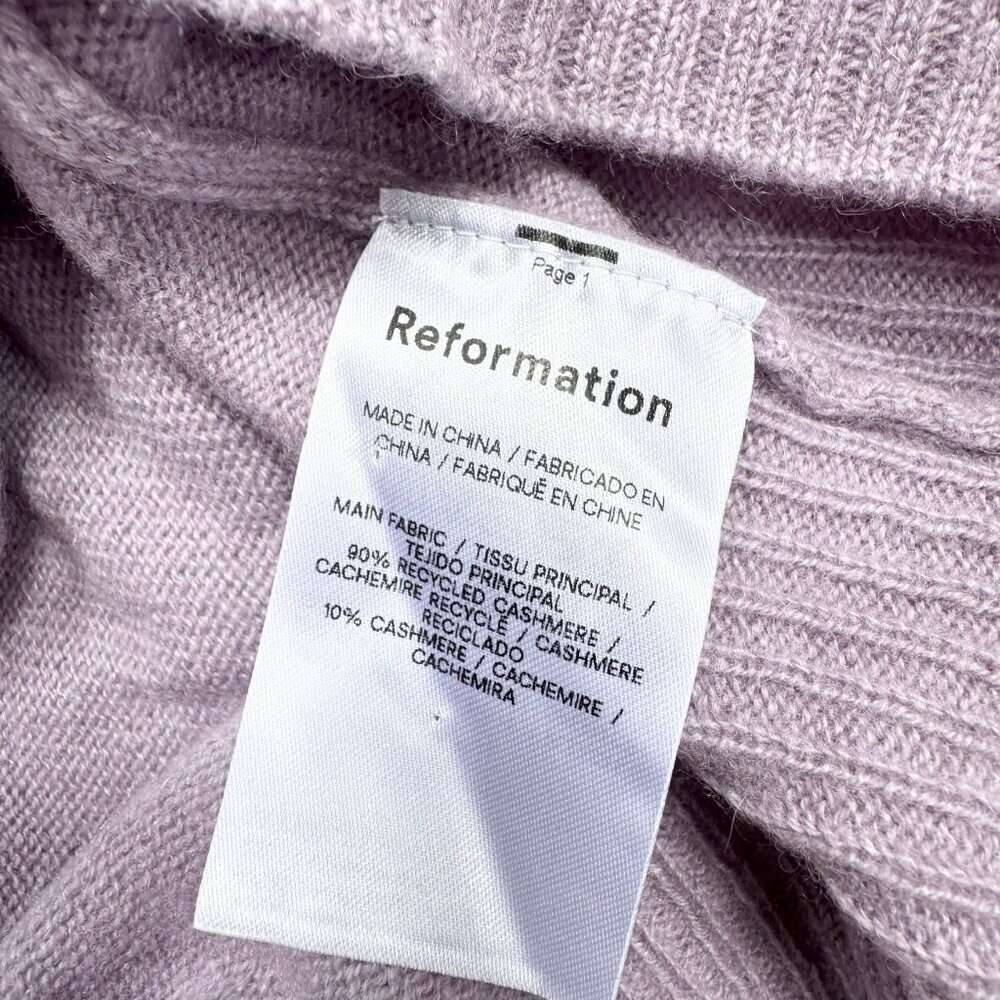 Reformation Dana Cashmere Crew Sweater Purple Small - Picture 6 of 13
